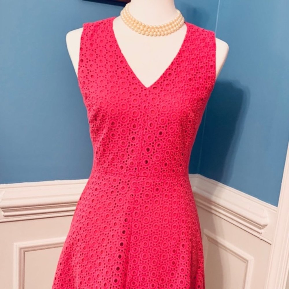 Halogen Eyelet Fit and Flare Dress, Pink, Size 4